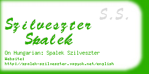 szilveszter spalek business card